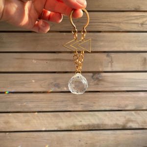 Geometric Suncatcher - Window Prism - Rainbow Maker, Dopamine Decor, Crystal Prism Sun Catcher, Light Catcher, Hanging Crystal Suncatcher
