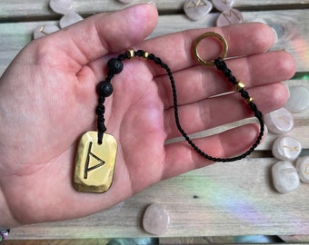 Thurisaz Rune Pendulum - Brass Rune Pendant - Handmade Pendulum - Divination - Dousing - Divining