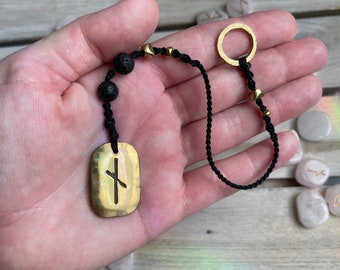Nauthiz Rune Pendulum - Brass Rune Pendant - Handmade Pendulum - Divination - Dousing - Divining