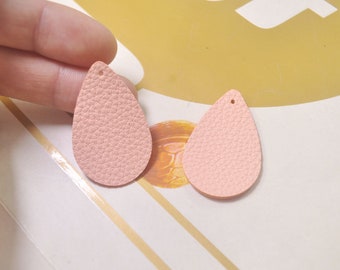 56x36mm-VC4645# 8Pcs Peach Leather Teardrop shape,Teardrop Earring Pendant,DIY,Leather Die Cut Teardrop,Leather Cut Out,Tear Drop