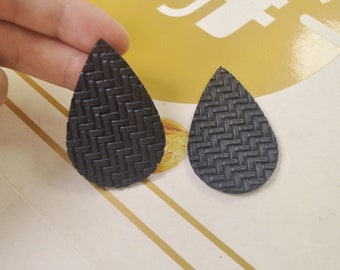 8 Brown Braided leather teardrop earrings pendant,Basket Weave Teardrop Leather Earrings Supplies,DIY Handmade Earrings--VCC5094#