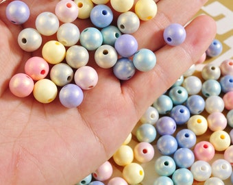 Multi 125 x Acrylic pearl spacer round beads 8mm 