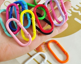 8/10/20/50Pcs Carabiner Clips Clasp,Oval Clasp,Multi Color Aluminum Carabiner key chain,Carabiner clips,Spring Hook Keyring,24x51mm