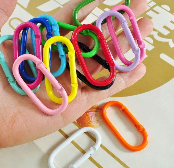 8/10/20/50Pcs Carabiner Clips Clasp,Oval Clasp,Multi Color Aluminum Carabiner key chain,Carabiner clips,Spring Hook Keyring,24x51mm