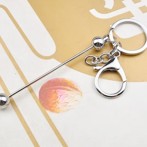 1Pcs/5Pcs Silver Beadable Key Ring，Colorful Beadable Keychain Bar Beadable Blanks,Length 157mm