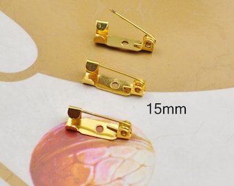 50/100Pcs Bulk Safety Pin，DIY Bar Pin Brooch Finding，Gold Brooch Pin Back.