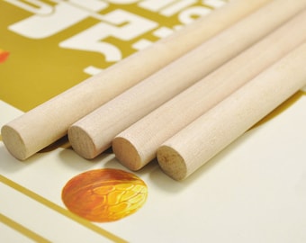 18cm Long Wood Stick,5pcs Unfinished Natural Wooden Stick Round Stick,1.4cm diameter,No holes