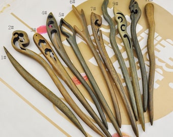 5 pieces of Green sandalwood Wood Hair Sticks,High Quality Simple smooth wood hairpin fine carved wood hair stick, Hair Pin Jewelry