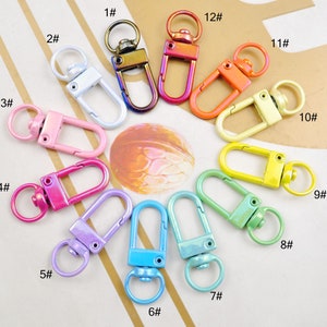 20Pcs Mixed Color Lobster Swivel Clasp,Metal Snap Hook,AB Color Swivel Clasp Hook, Lobster Hook，Choose the color you want -- 33x12mm