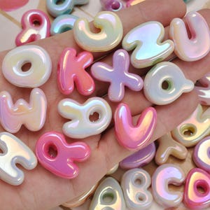 10/20/30 Cute Chunky Mix Alphabet Letter Beads，UV Colorful Acrylic Letter Beads for Keychains,Bag Charms, Bracelets &DIY Jewelry,Fashionable image 3