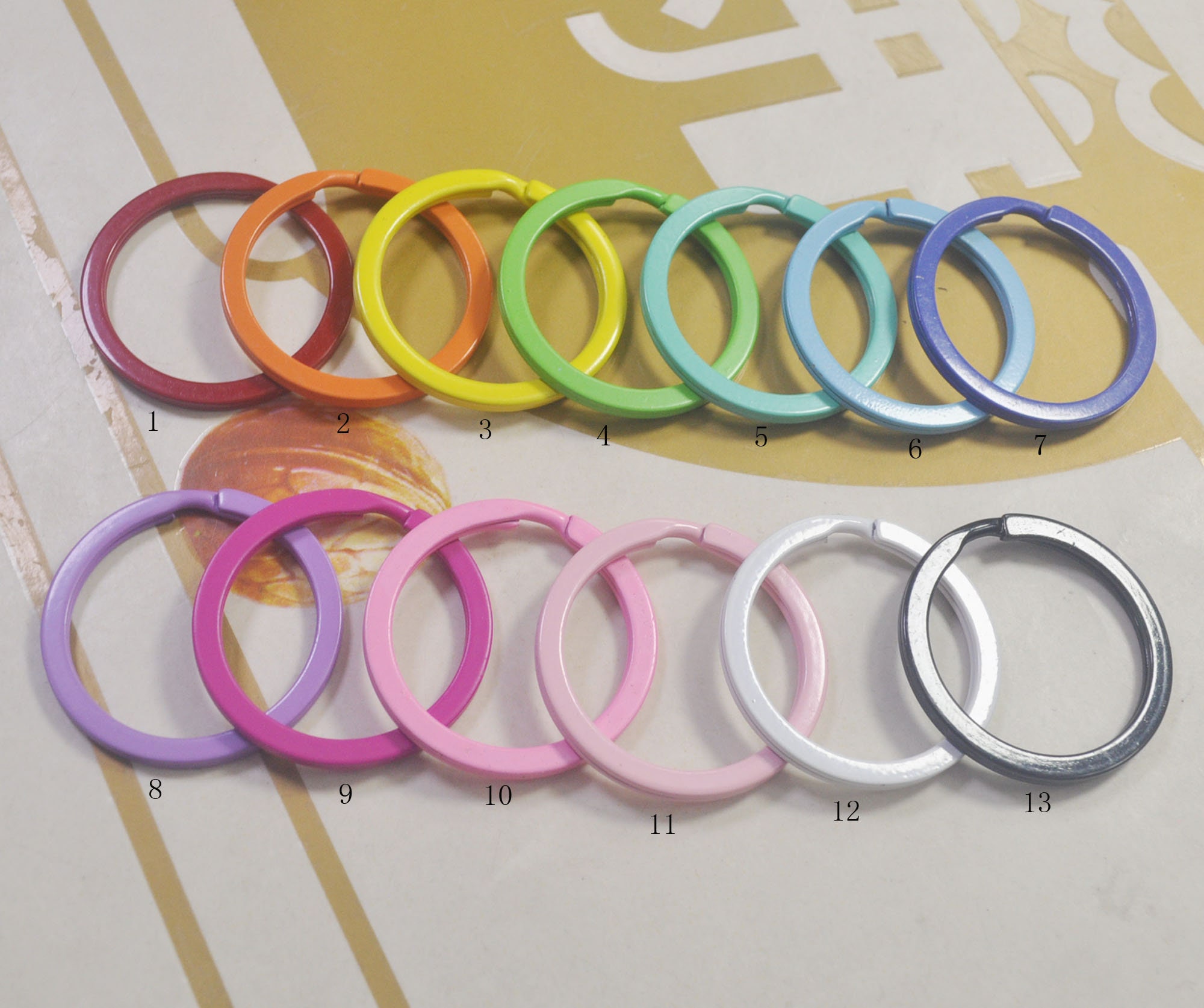 Rainbow Split O Rings Heavy Duty Flat Key Ring Strong Double Loop Keychain  Connector Rings for Lanyard Key Fob Bags 30mm15pcs - AliExpress