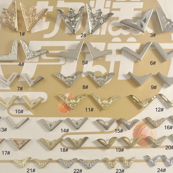 24 Style Triangle Collar Pin, 8/10/20/30/40/50Pcs,Collar tips, Collar studs, Collar pins Collar tips triangle, Shirt Metal Wing Tips Pointed