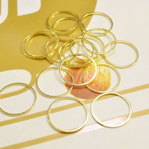 Brass Connector - 50Pcs Gold Color Round Links - Gold circles rings (20mm) - VC3689