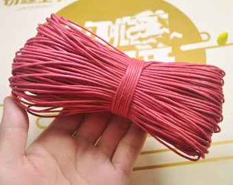 1.5mm Red Waxed Cotton Cord, 20 Meters, Necklace Cord, Bracelet Cord,Waxed Cord, Beading / Craft and Jewelry Supplies -- VC162
