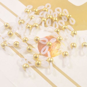 20Pcs White Rubber Ends for eyeglass holder, Rubber Glasses Chain Holders,Replacement Loops for Glasses Chains--21x4mm
