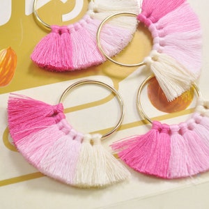 2Pcs/4pcs/6pcs/10pcs Fan Tassels on Brass Findings/Mixed Color nappa/orecchini pendenti/orecchini nappa charm/nappa in cotone - 55mm