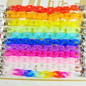 Chain shoe charms,11 Colors Shoe Charms,Shoe Charm jelly Color Oval Chain for Shoe,Acrylic link chain,Shoe Decoration,Choose Chain Color