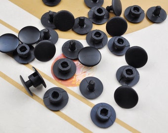 Accesorios para zapatos negros, juego de 10-100 remaches de repuesto para piezas de reparación de sujetadores de botón de fijación de correa de zapato roto, 14mm
