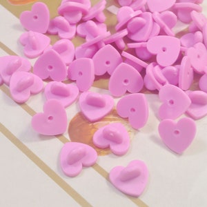 Pak van 10,20, 40, 60, 80, of 100Pcs, Roze hart rubber koppelingen backings backs gesp, rubber pin terug voor emaille revers pin