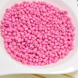 200pcs Pink Round wood beads,natural wood beads,necklace beads, bracelet beads,diy beads,Small wooden beads finding bead supplies 4x5mm