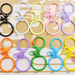 20/50Pcs Colored Key Ring Keychain Lobster Clasp Key Hook Keyrings Swivel Connector For Jewelry Making Finding DIY Key Chains Accessories