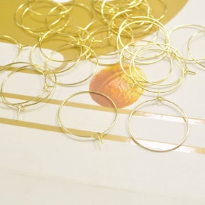Earring Hoop,100Pcs,25mm Round Earring,Gold Plated Earring Hoops Finding.