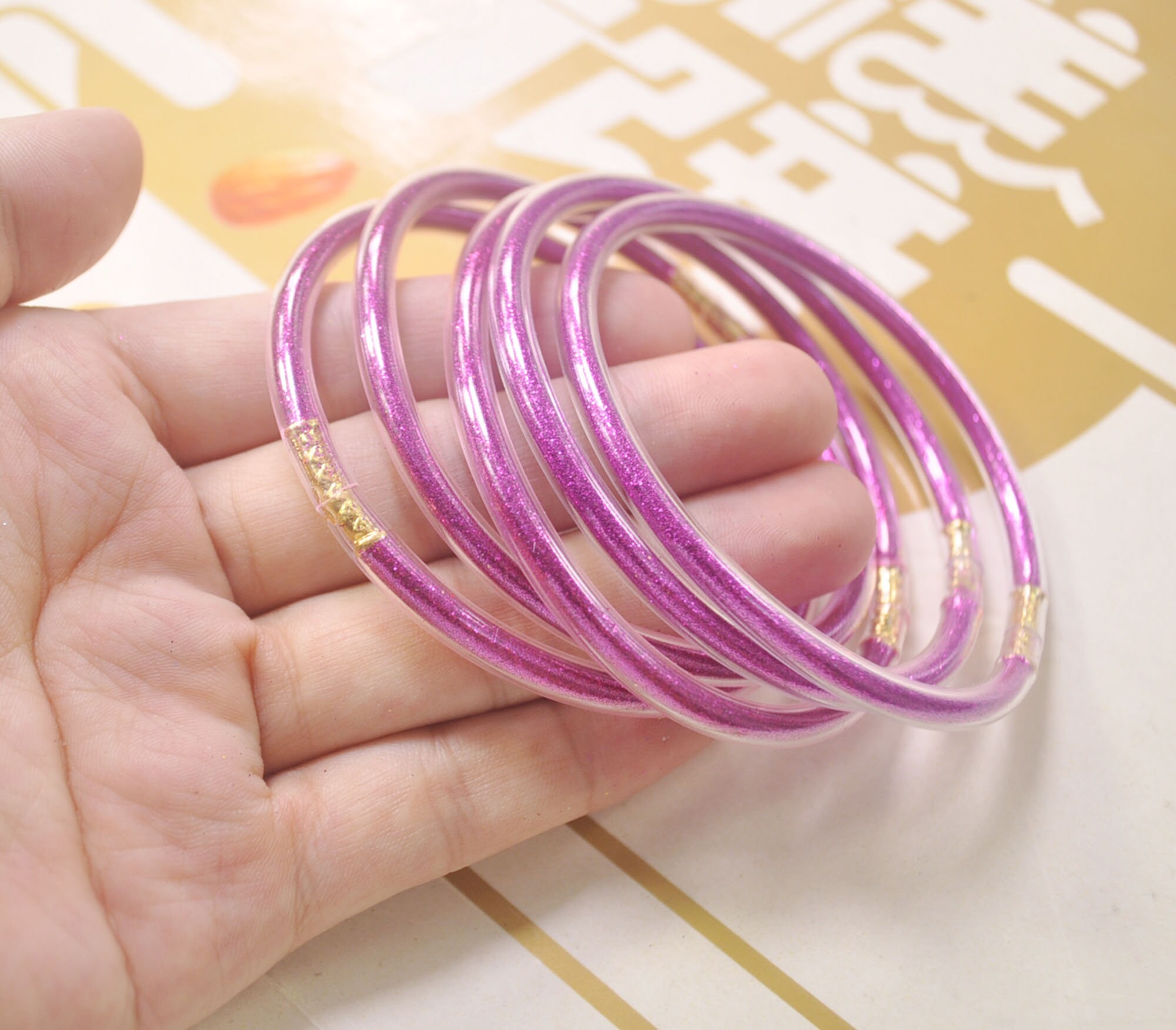 Free Shippingplastic Bangles Bracelet purple Red Jelly Bangles 1
