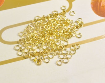 Jump ring,Open Jump rings,400Pcs Gold Plated Jump Rings-4mm