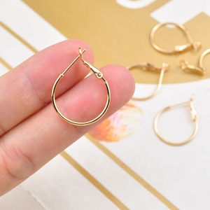 Round Hoop Earrings,4Pcs/10pcs 18K Gold plated Round Leverback Earrings Hooks 20mm, Gold plated Brass Earring Hoop Components