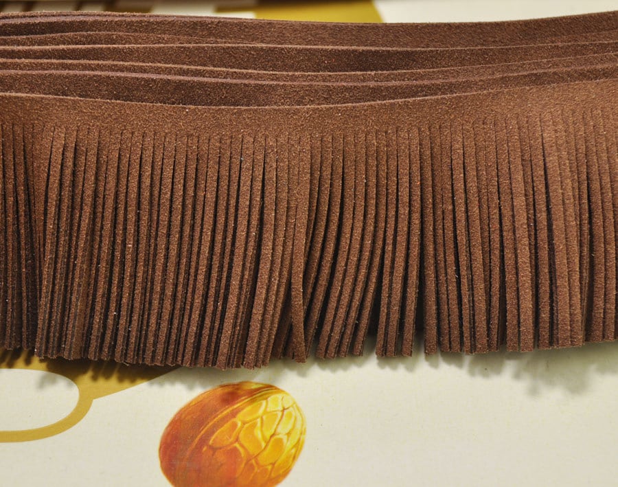 1 yard Leather Fringe Trim48mm Width Faux Suede Fringe Trim Etsy