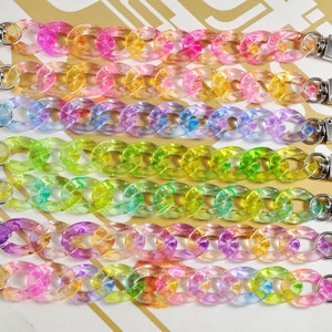 Colored Chain shoe charms,7 Colors Shoe Charms,Shoe Charm Transparent Bicolor Chain for Shoe,Acrylic link chain,Shoe Decoration