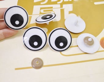 10Pairs Toy Eyes Cartoon Eyes Round Safety Eyes Animal Eyes Craft Eyes Crochet doll eyes Plastic Eyes Printed Eyes- 36mm.