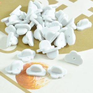 Pack of 10,20, 40, 60, 80, or 100Pcs，White Cloud Rubber Clutches Backings Backs Clasp,Rubber Pin Back  for Enamel Lapel Pin