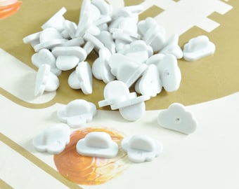 Pack of 10,20, 40, 60, 80, or 100Pcs，White Cloud Rubber Clutches Backings Backs Clasp,Rubber Pin Back  for Enamel Lapel Pin