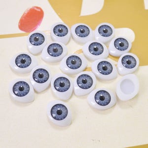 10 Pair 16mm Oval Plastic Doll Eyes,Light Gray Colors for Dolls,Puppets, Ooaks, Fairies, Mermaids, Trolls, Jewelry, Sculpture, Carving