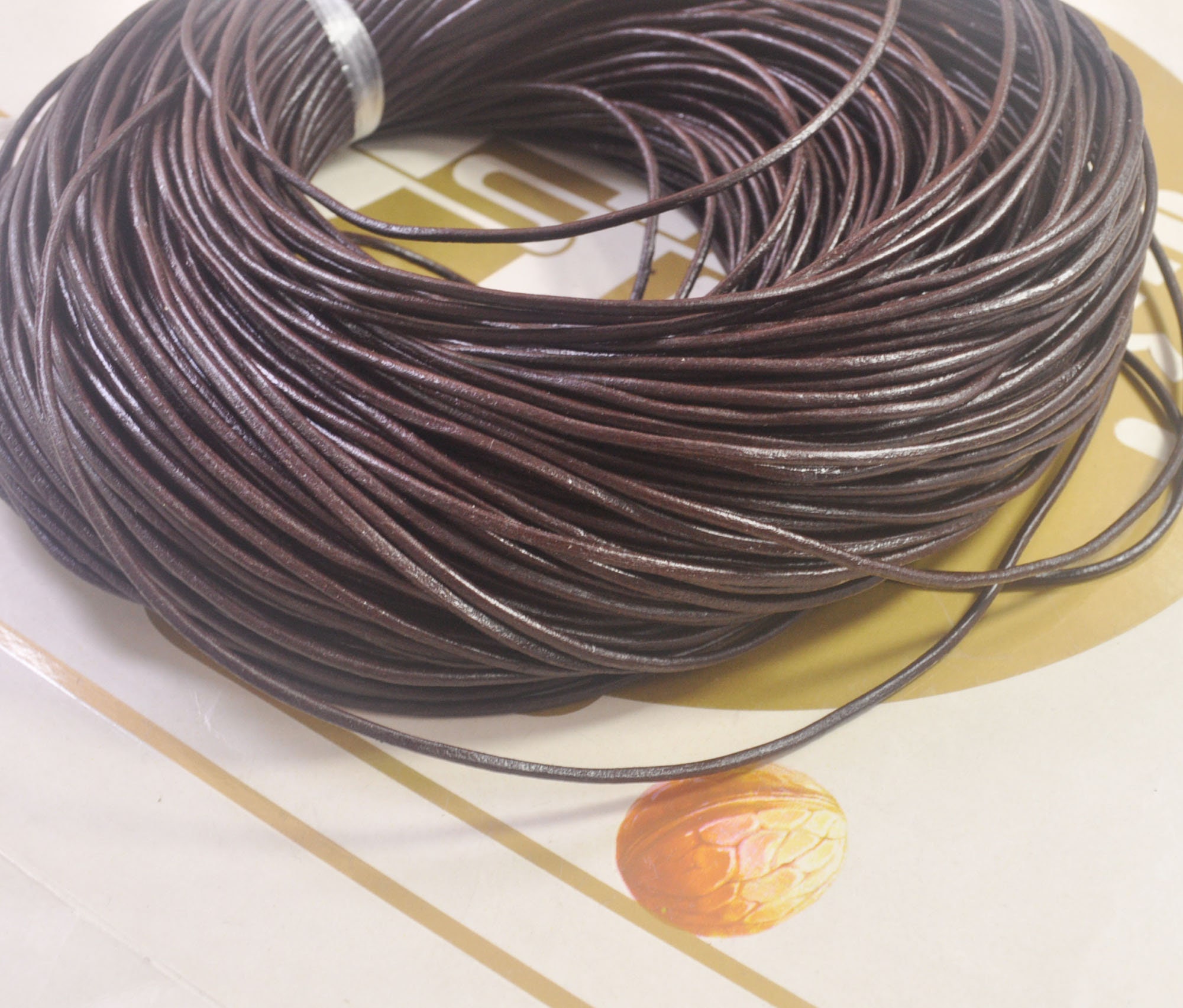 100% Vera Pelle Rotonda In Vera Pelle Perizoma Cavo Di Cuoio - Foto 10