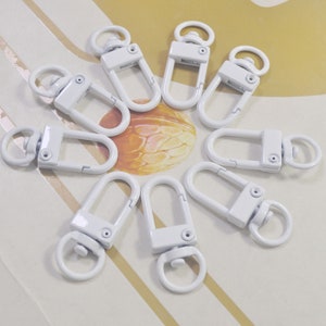 8Pcs White Lobster Swivel Clasp,Metal Snap Hook, Swivel Clasp Hook, Lobster Hook -- 33x12mm