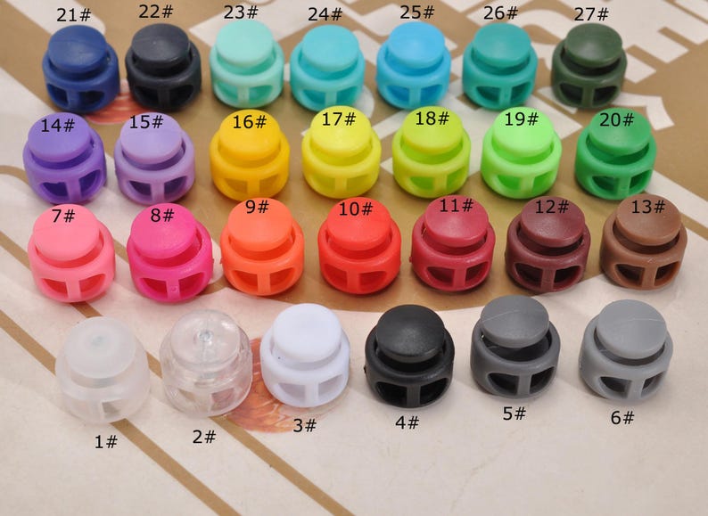 20Pcs Toggle Cord Locks Button Cord，Double Hole Toggle Cord Lock,Elastic cord locks, for Drawstring Clothing Shoelaces Backpack Lanyard DIY image 1