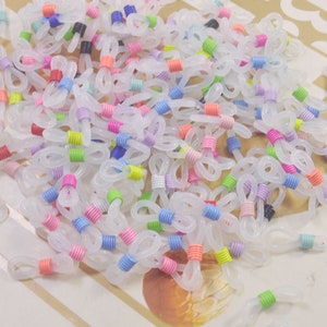 20-100Pcs,Eyeglass holders， Eyeglass chain holders, eyeglass holder components, white color with Adjustable colorful plated coil --21x4mm