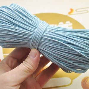 1.5mm Light blue Waxed Cotton Cord, 130 Meters, Necklace Cord, Bracelet Cord,Waxed Cord, Beading / Craft and Jewelry Supplies -- VC198