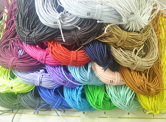 10yards 2.5mm round elastic cord,Stretch cord,stretch elastic string,Beading Cord,DYI masks,jewellery,Nylon wrapped Rubber,Choose Color