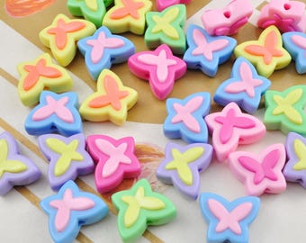 30Pcs Butterfly Beads,Colored Acrylic Butterfly Beads,Resin Butterfly Beads,Pastel Butterfly Beads,spacer beads for jewelry supply,20x16mm
