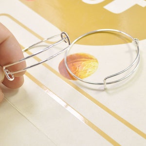 50Pcs Baby Bangles,50mm Adjustable Bangle Bracelet,Children&#39;s bangle bracelet,silver plated,wired bracelet findings .