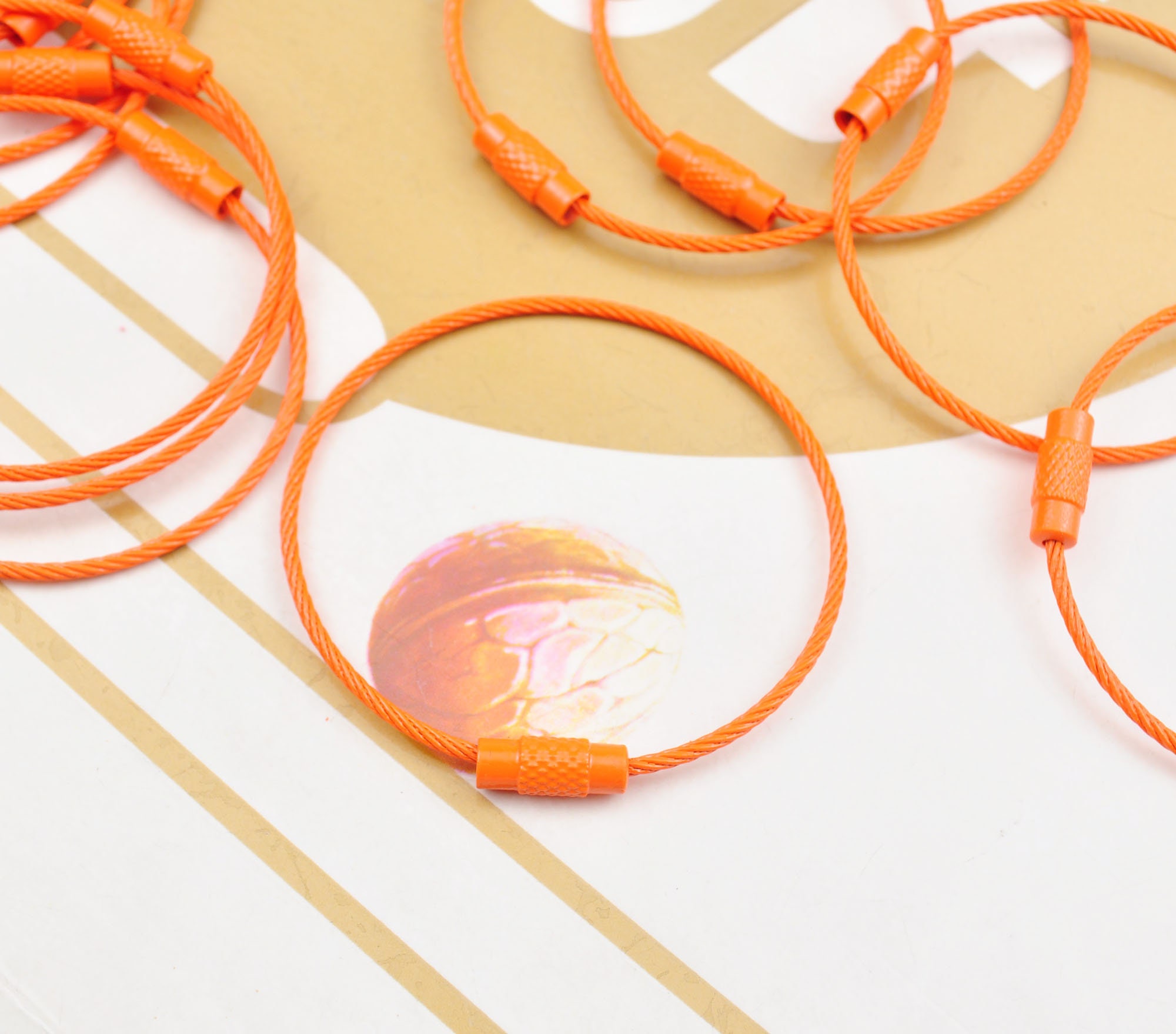Cable Orange Rubber Bracelet, 10mm