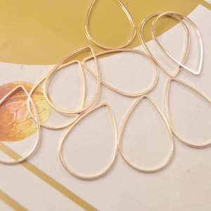 30Pcs Light Gold Plated Drop Pendant Charms,Tear  Drop Connector,Teardrop Charm 32x22mm--VC5076