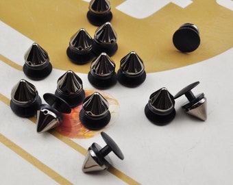 4Pcs-26Pcs GunBlack Shoe charm,Plastic Spikes Shoe charms,GunBlack Stud charm Spikes Shoe Charm,Shoe Decoration,Shoe Accessories