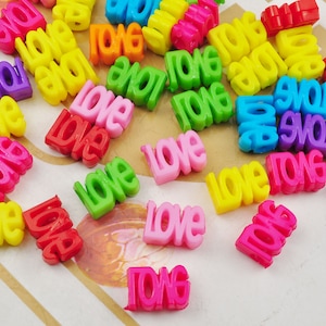 Acryl Liebe Perlen, Acryl Liebe Brief Perlen, gemischte Perlen, 100 Stück Set, 17x12mm