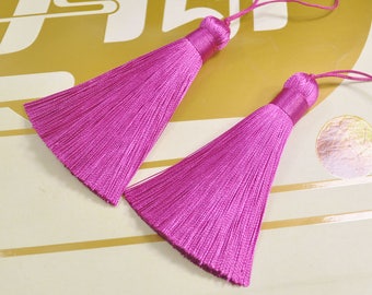2pcs Roseo tassels,82mm long silk tassels,handmade tassel,Necklace Tassel,tassels charm,thread tassel, Boho Tassels,Pillow Tassels