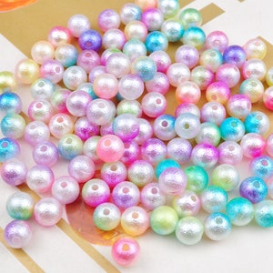 150 Gradient Beads, 8mm Acrylic Beads, DIY Kid Crafts, Rainbow Beads, spacer round beads,beads for jewelry making
