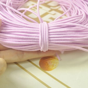 10 meters 2.5mm round elastic cord,Light Pink Stretch cord, stretch elastic string,Beading Cord,DYI masks, jewellery,Nylon wrapped Rubber.